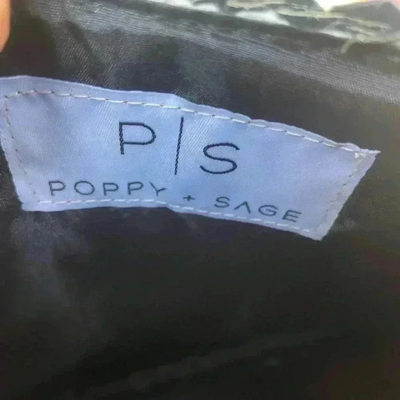 Poppy Sage women’s Straw Clutch/Purses Versatile Fold Over in black no flaws - Picture 5 of 10